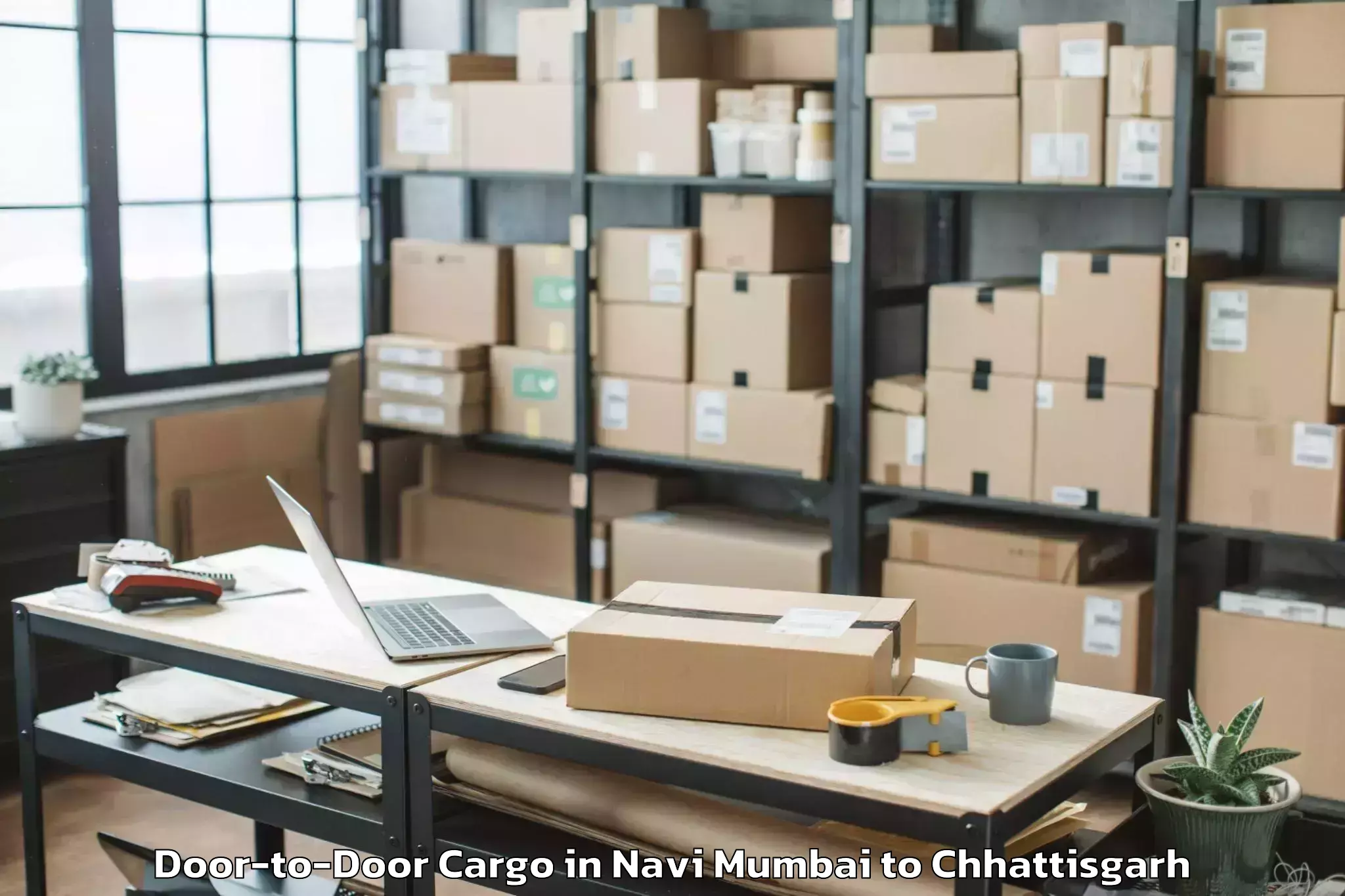 Hassle-Free Navi Mumbai to Jashpurnagar Door To Door Cargo